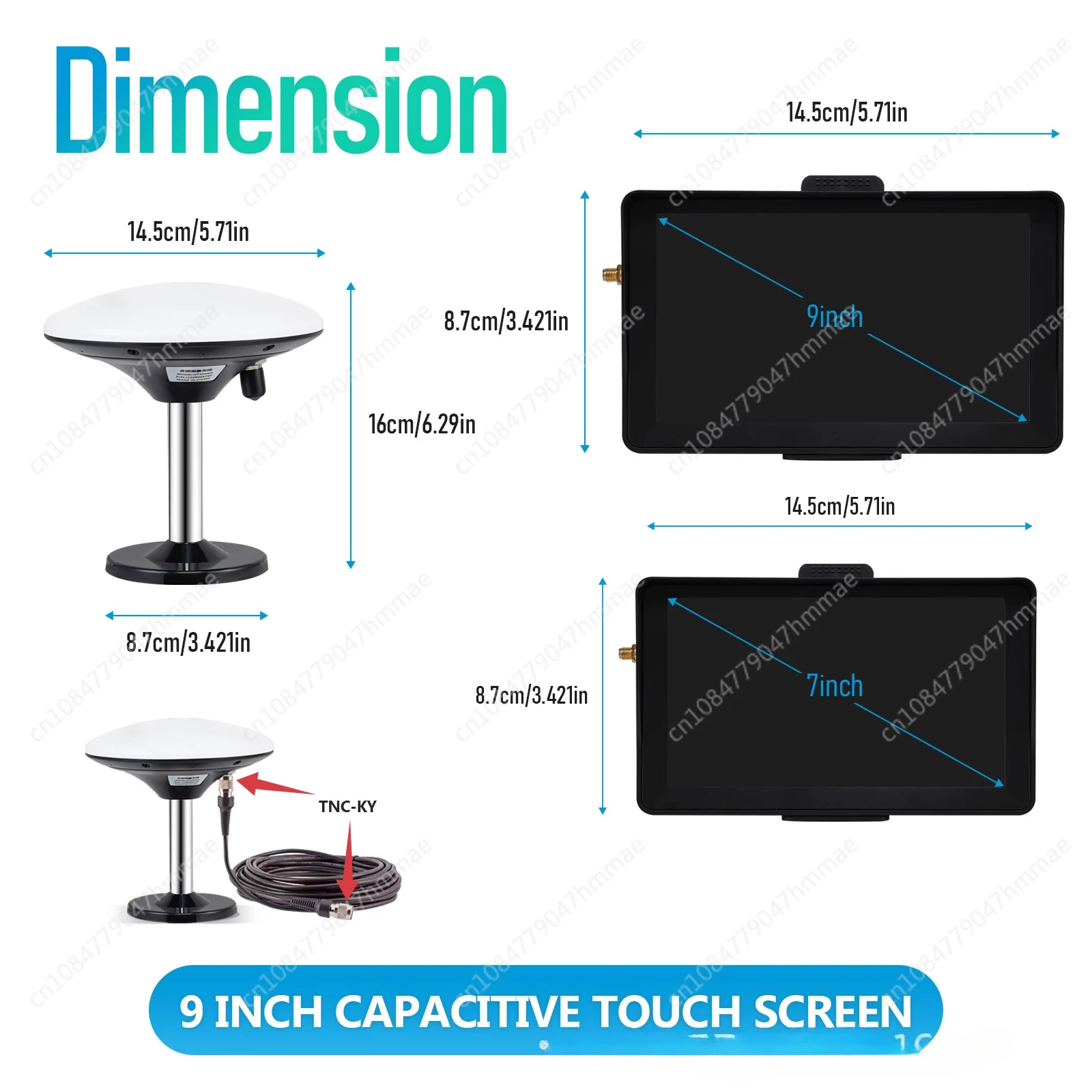 

9 Inch GPS GNSS Guidance System for Tractor Sprayer, RTK Precision Farming with WiFi/BT