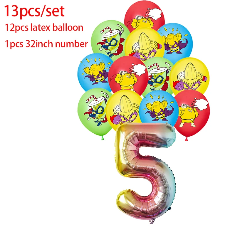 Superthings Birthday Party Decoration Banner Balloon Backdrop SuperzingsTableware Birthday Party Supplies Baby Shower