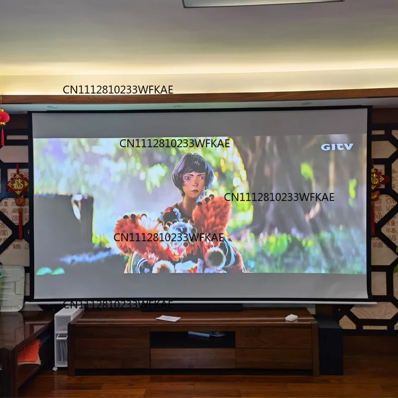 HD 100 Inch 16:9 Electric Screen For 3D LED DLP Laser Projector Motorized Projection Screens Curtain Wireless Remote Control view 5