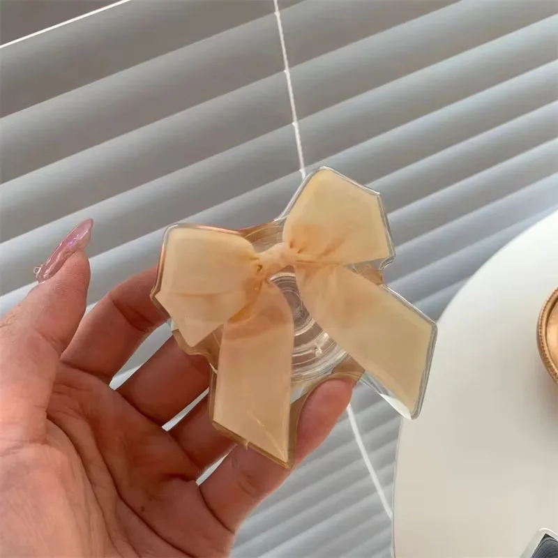 Korean Cute Cartoon Black Bowknot Griptok Bracket For iPhone 17 Samsung Universal Phone Accessories Phone Holder Grip Tok Stand