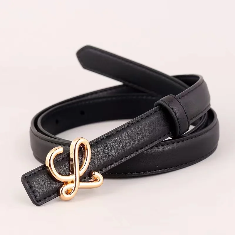 New 2024 Luxury Women\'s Belt Trend All Matching Denim Belt Two Layer Leather Alloy Buckle with Skirt Corset Designer Belt Women