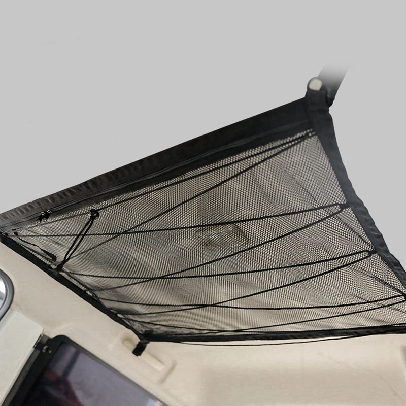 Car Ceiling Cargo Net Pocket Camping Storage Tent Large Capacity Double-Layer Mesh Interior Accessories