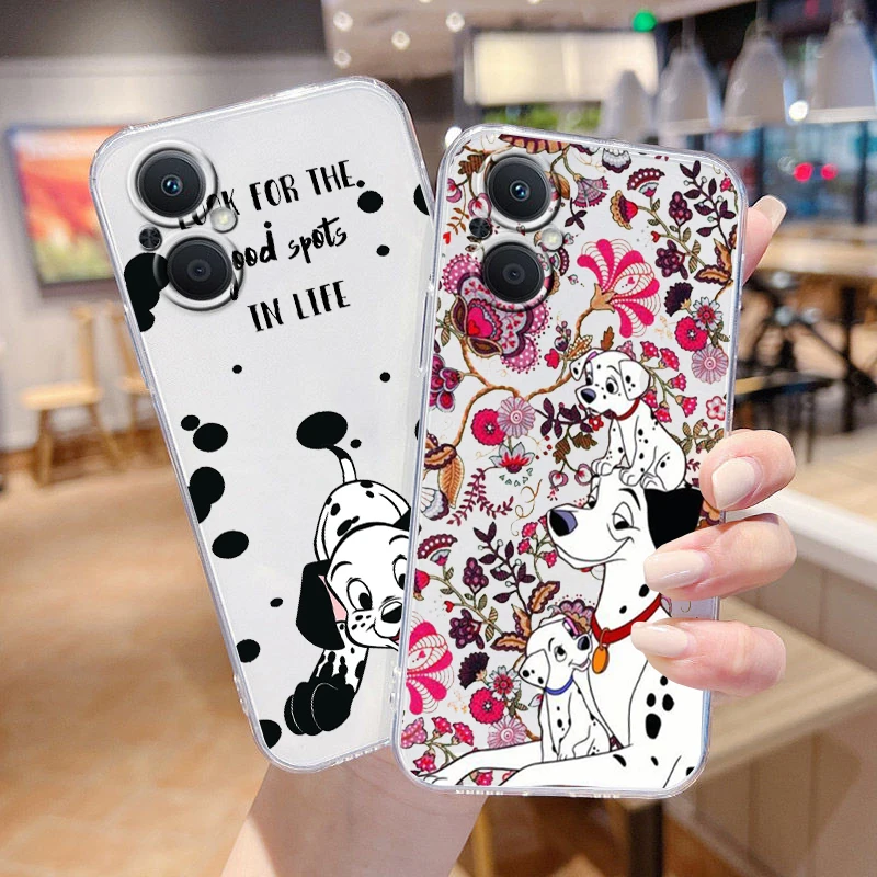 Disney Cute Dalmatians Art For OPPO A5 A9 A53 S A74 Reno 7 6 5 4 2 Find X3 X2 Z Lite Neo Pro Plus transparent Phone Case