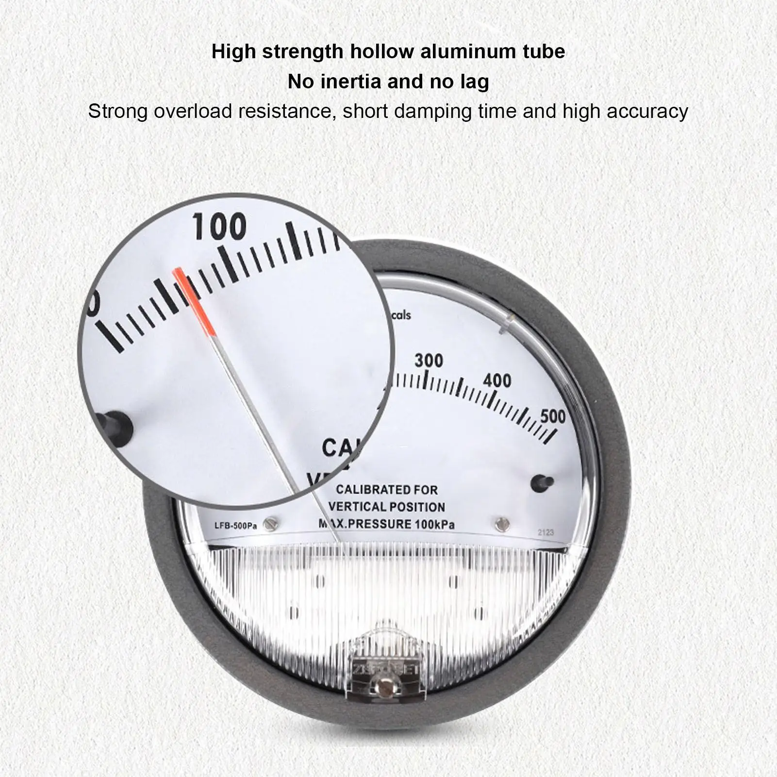 Plastic Differential Pressure Gauge - Pointer Meter with Scale for electronic Processing Applications