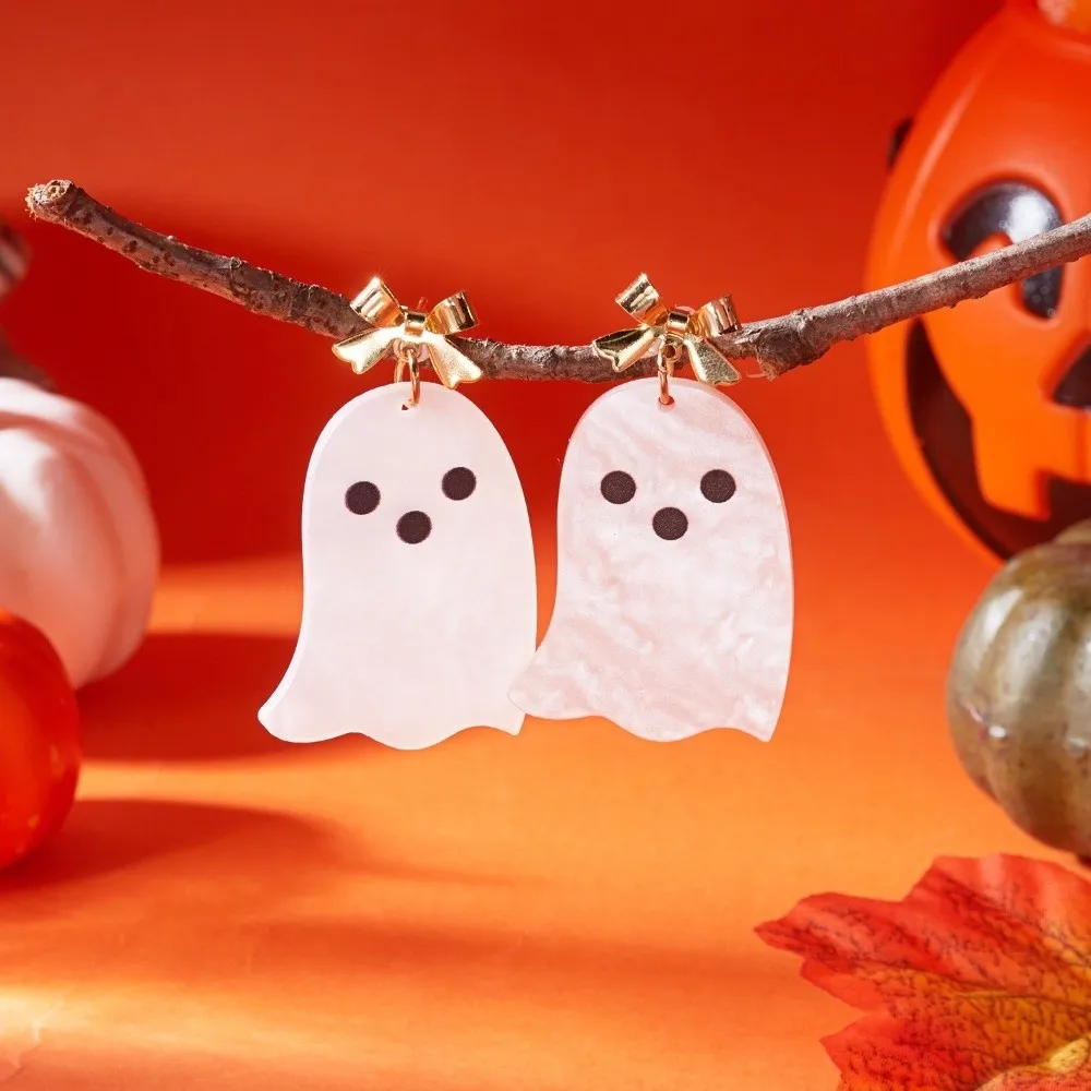 Alloy Material Halloween Earrings Long Tassel Design Dripping Oil Effect Pumpkin Earrings Spider Earrings Festival Wear