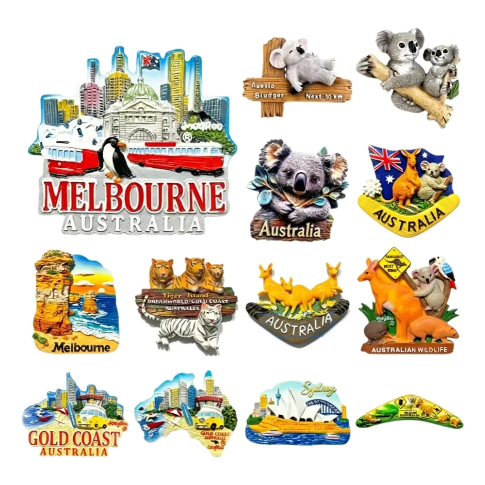 Australia 3D Resin Fridge Magnet Koala Kangaroo Sydney Melbourne Travel Souvenir Home Decor