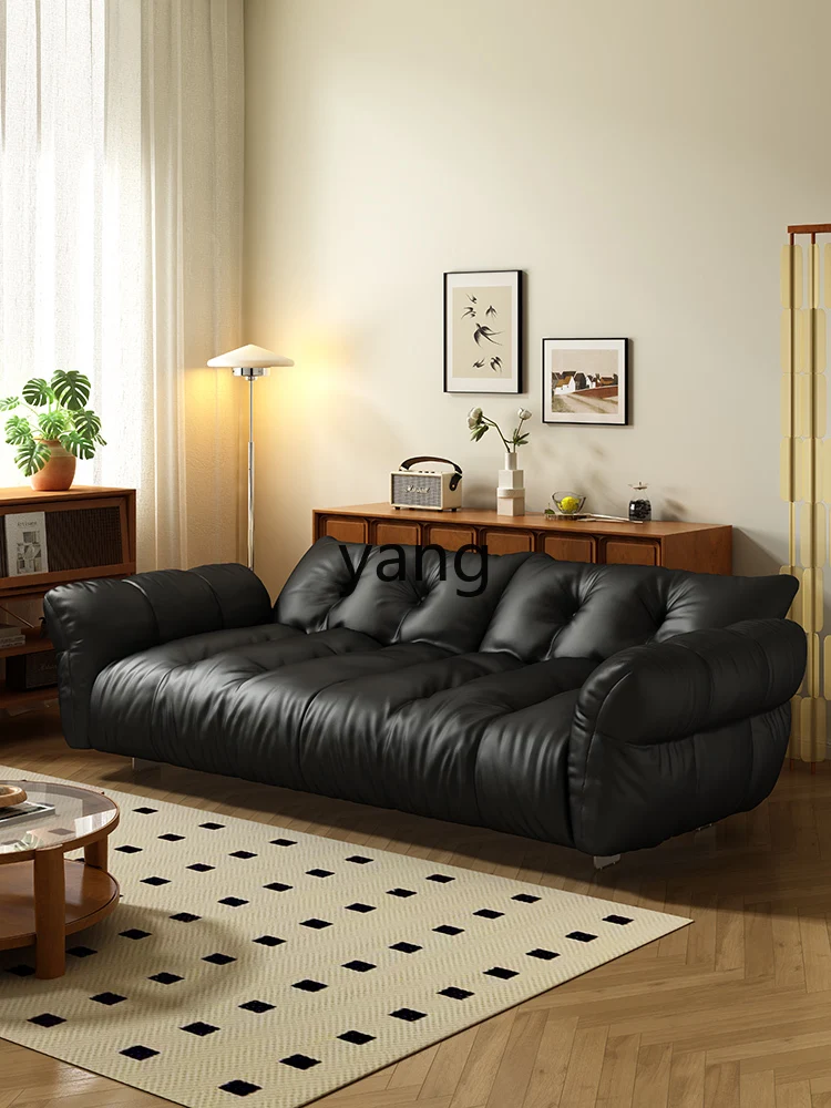 L'm'm Small Apartment Living Room Sofa Bed Dual-Use Foldable Bed Changing Leather Multifunctional