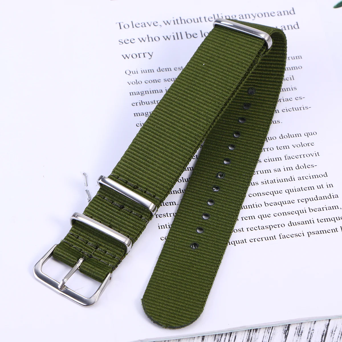 

Nylon Watch Strap 18Mm Army Green Heavy Duty Woven Band Soft Breathable Skin-Friendly Easy Install Watch Bands