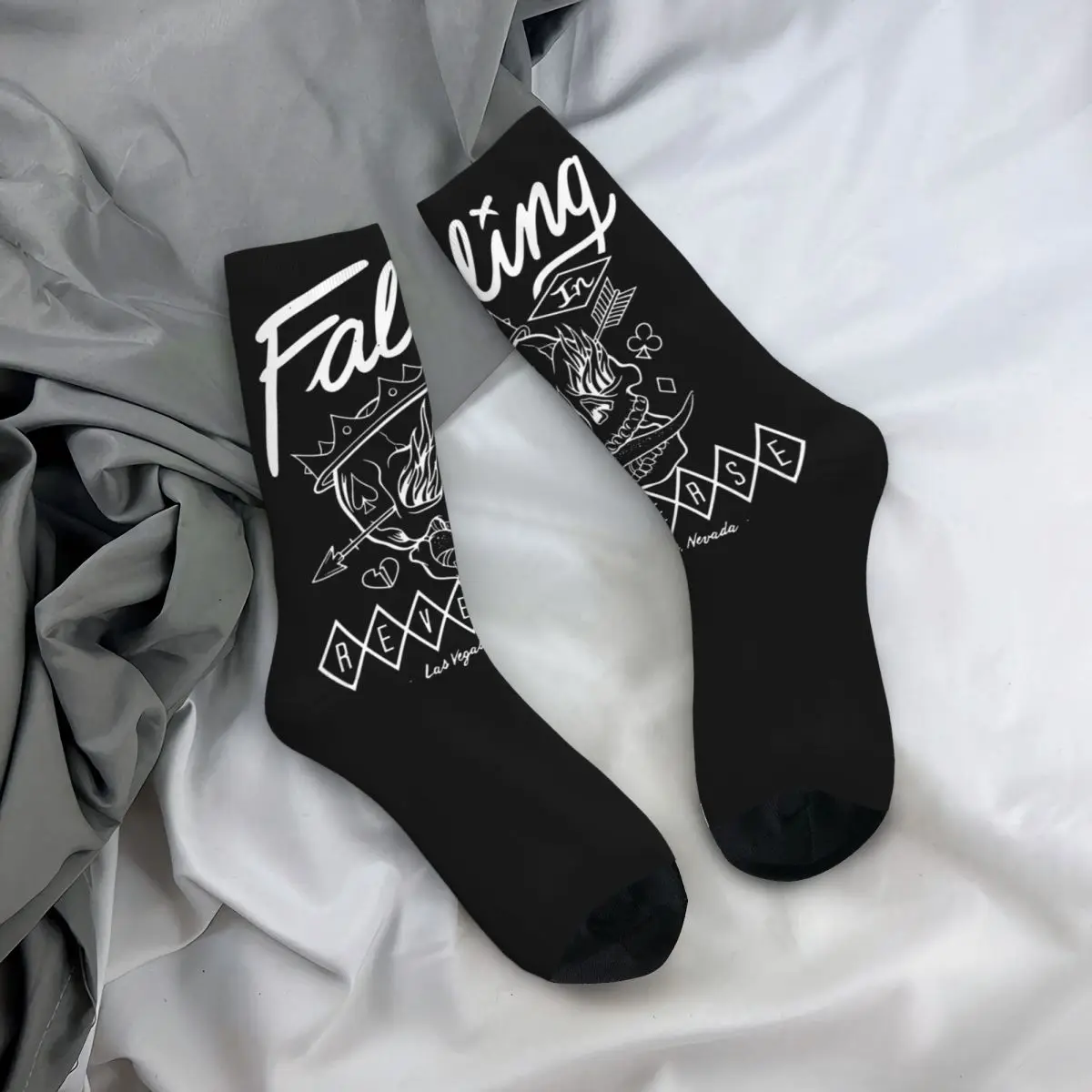 Nuovi calzini da uomo maschili Harajuku che cadono In retromarcia Retro Flame Skull Sock Graphic calzini da donna primavera estate autunno inverno