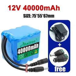 12V 3S4P battery 18650 Li-ion 40Ah Rechargeable batteries with BMS Lithium Battery packs Protection Board +Charger