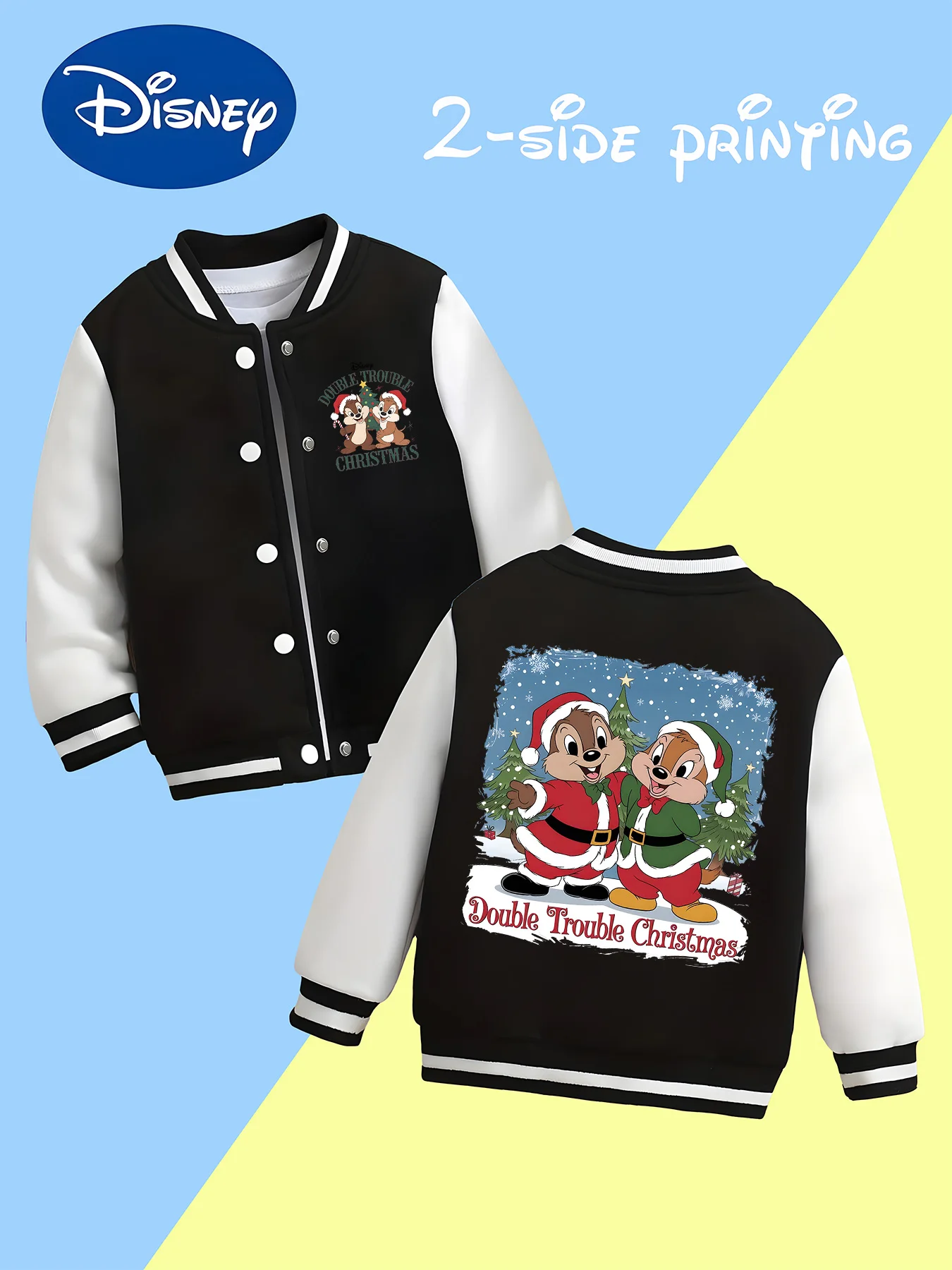 

MINISO Disney collaboration Chip & Dali Christmas boy's jacket - Christmas style print, versatile and soft skin-friendly