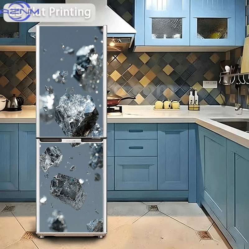 Refrigerator Sticker Diamond Splatter Crystal Fracture Instant Cold Crystal Collapse Diamond Shavings Flying Broken Crystal Br