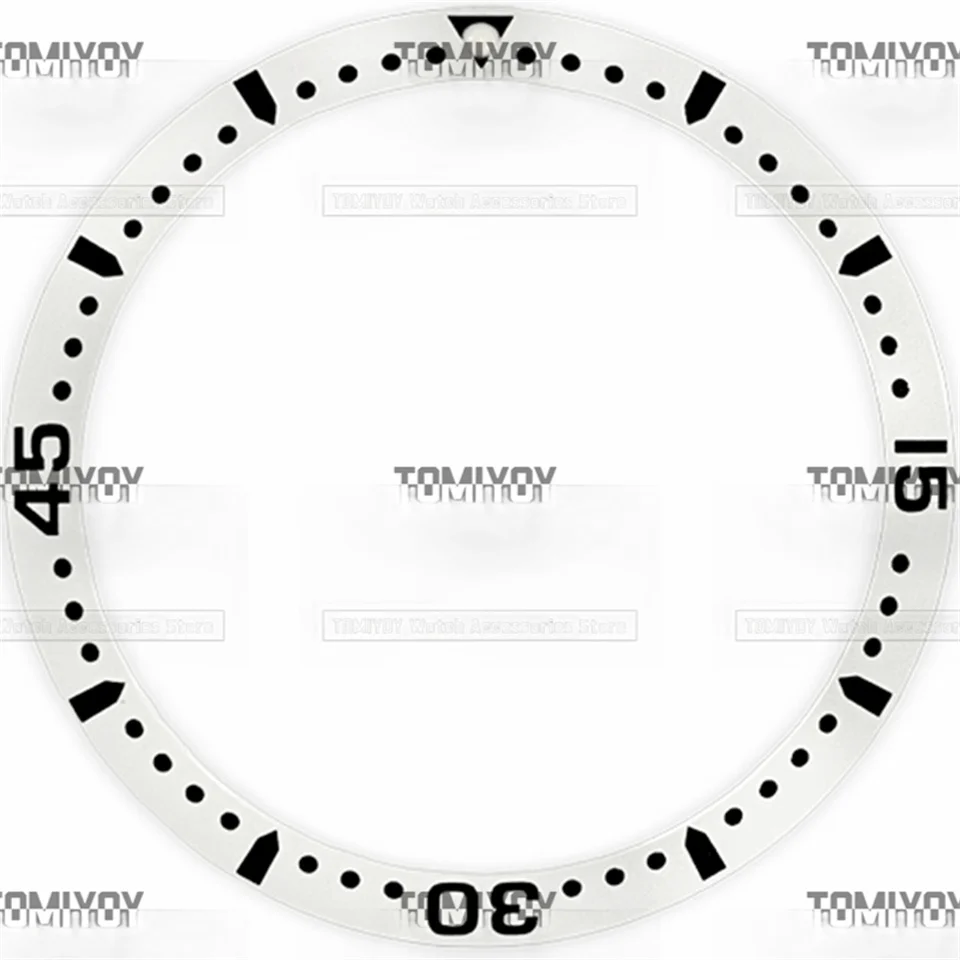 39MM×32.7MM Black White Aluminium Slanted Bezel Insert Fit for HydroConquest Men's Mechanical Watch