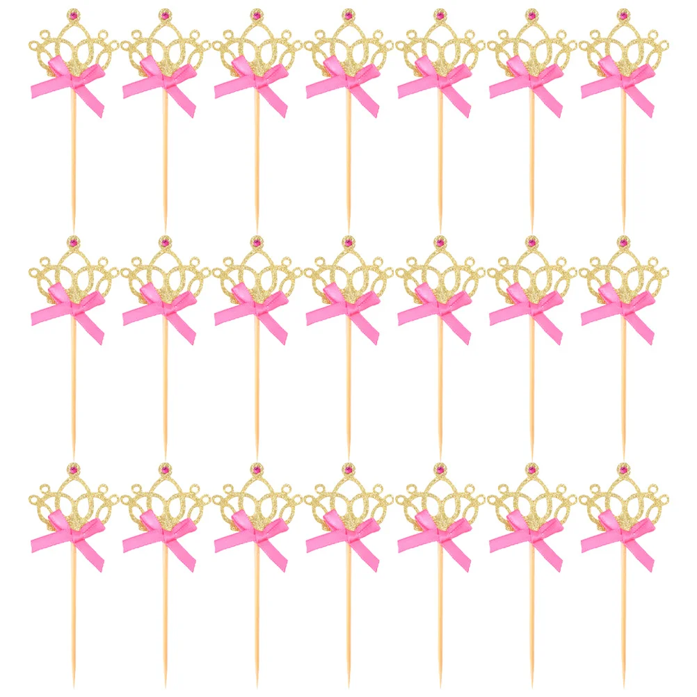 

36 Pcs Cake Insert Cupcake Toppers Party Accessories Decors The Crown Decorations for Decorative Props Gem