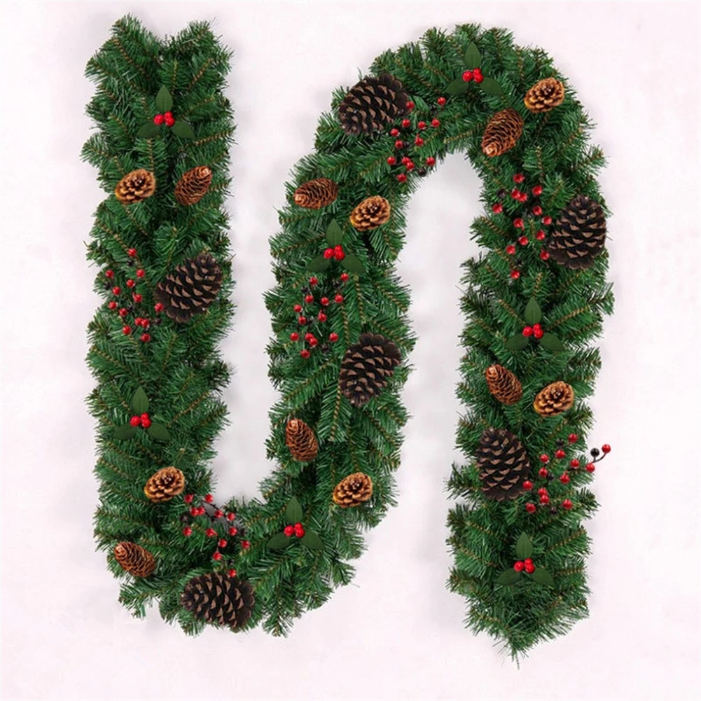 Customizable Holiday Garland Artificial 8.8 FT Green Garland High-density PVC Maintenance-free Greenery 200 Branch Tips