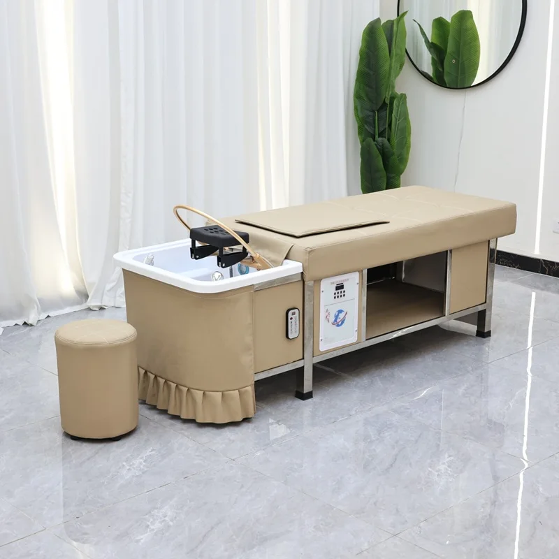 Japanese Head Spa Massage Bed Barber Salon Shop Washing Chair Bed Modern Lay Down Head Spa Shampoo Bed