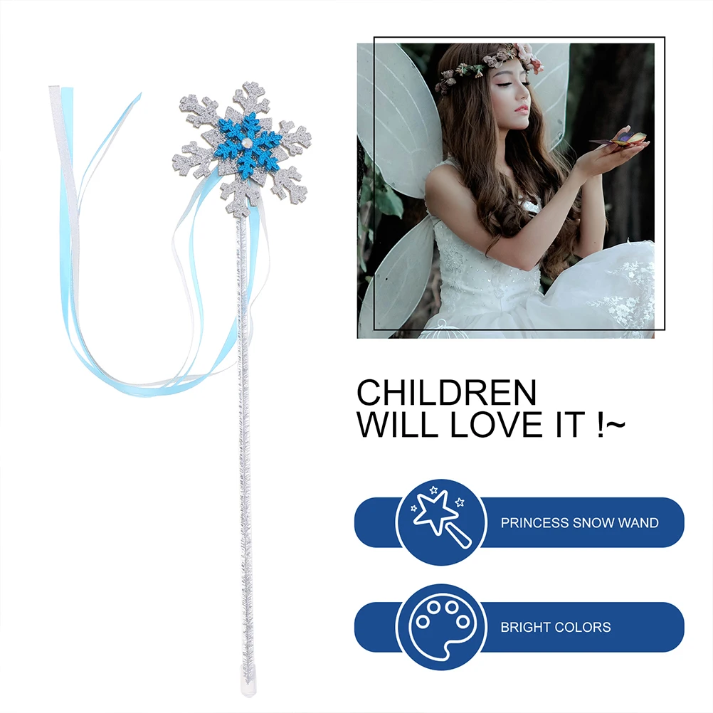 

3pcs Snowflake Shaped Girl Adorable Wand Gift For Halloween Party Cosplay Costume Prop Wand Decor