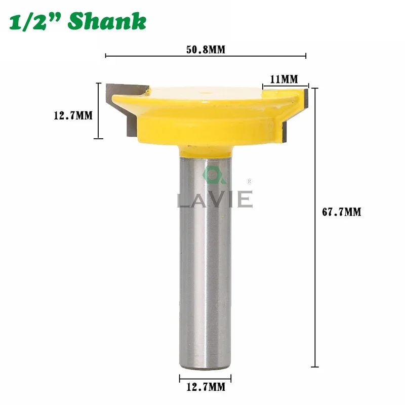 1PC 1/2" 12.7MM 8MM Shank Milling Cutter Wood Carving Straight Drawer Molding Router Bit Drawer Lock Tenon Knife Plug Woodwork
