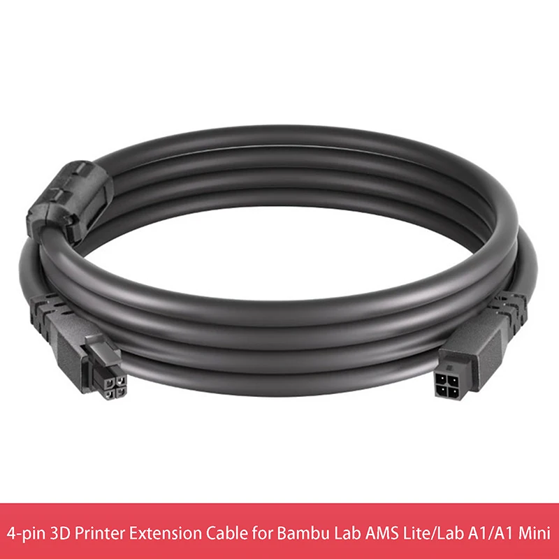 Cabo de extensão avançado A1/A1 Mini AMS 1M 2M para impressoras 3D Bambu com anel magnético de 4 pinos