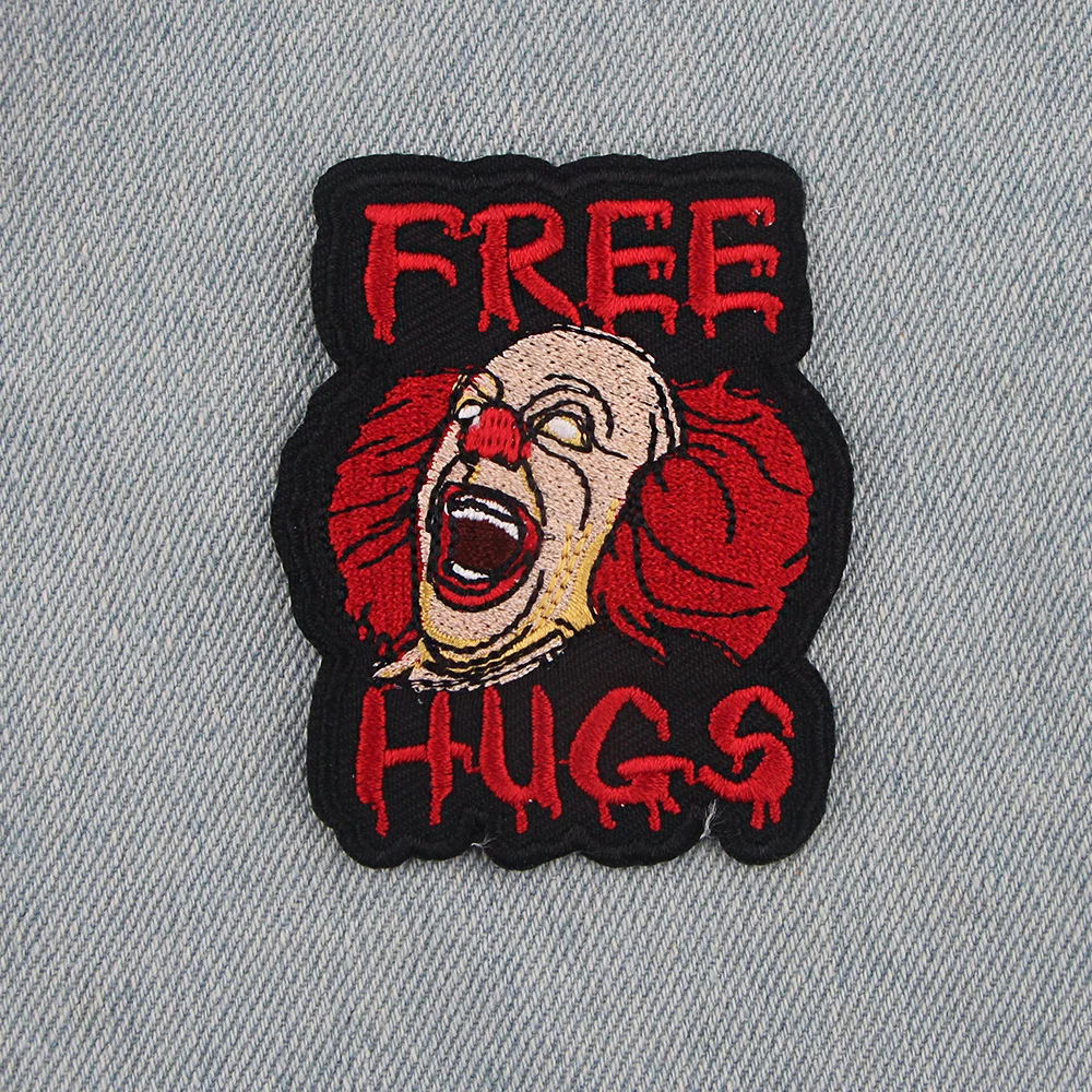 Joker Character Embroidered Patches For Clothing Thermoadhesive Patches DIY Jackets Iron on Patches Sew Applique Stickers