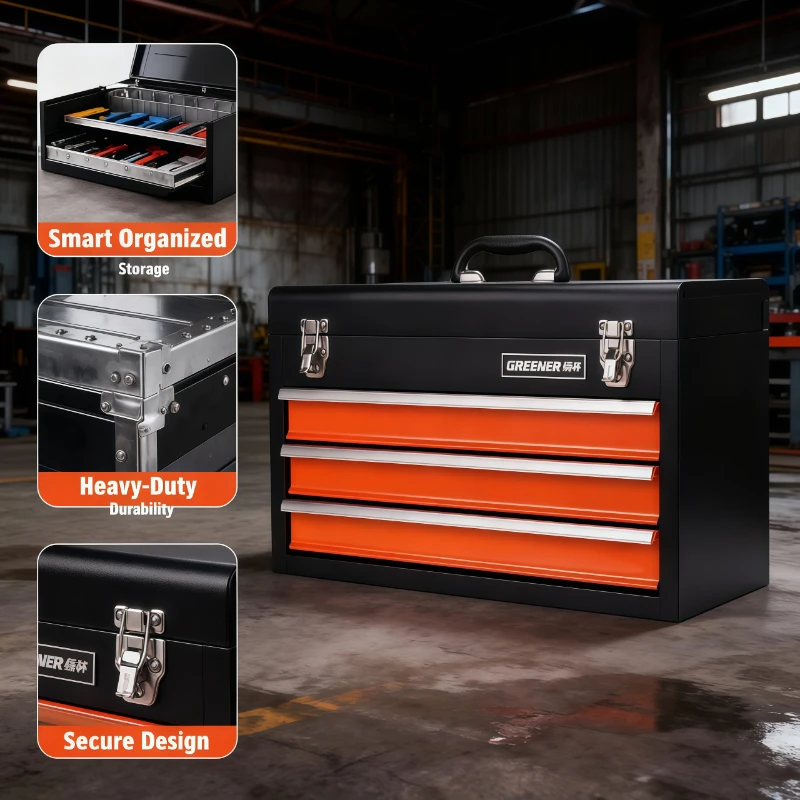 صندوق أدوات محمول مقاوم للماء وقابل للقفل، أداة معدنية ذات سعة كبيرة، منظم ورشة عمل جراج الصدر، Electricista #1