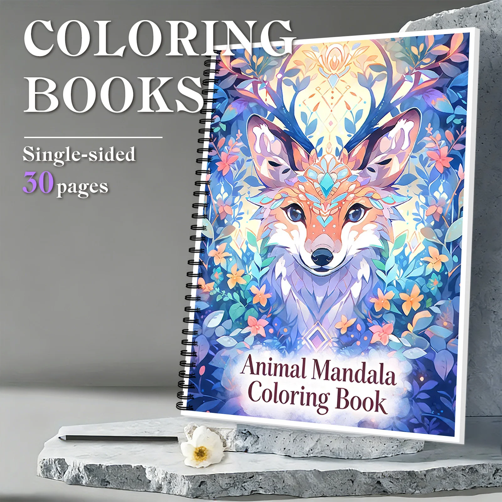 

1 шт. уникальная книжка-раскраска с изображением мандалы на тему животных с рогами лисы, для личного творческого отдыха, домашнего хобби