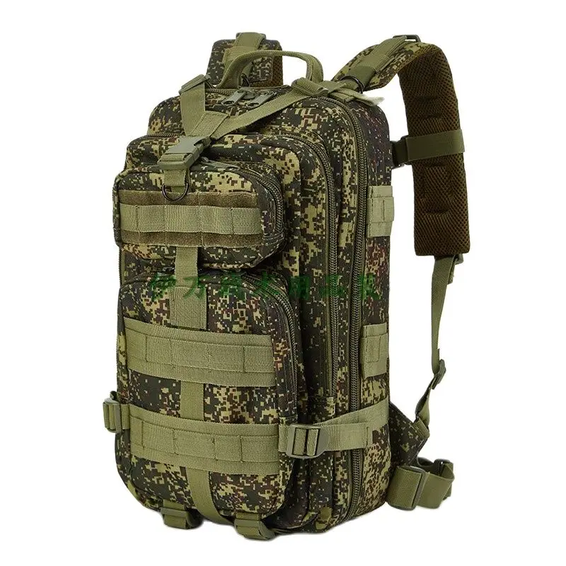 Small Green Man Camo Tactical Backpack, Commuter Storage Bag, 600D EMR, EDC 25L