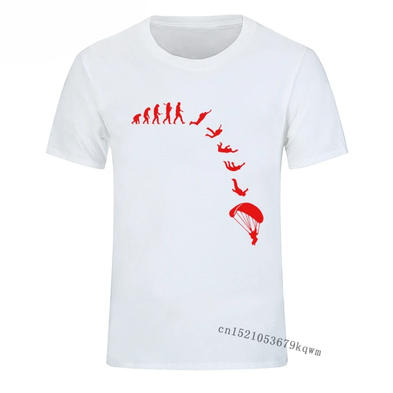 Go Skydiving Evolution Funny New Tops T Shirt Halloween Men T-Shirt Cotton Matching T-shirt Harajuku Fashion Droshipping
