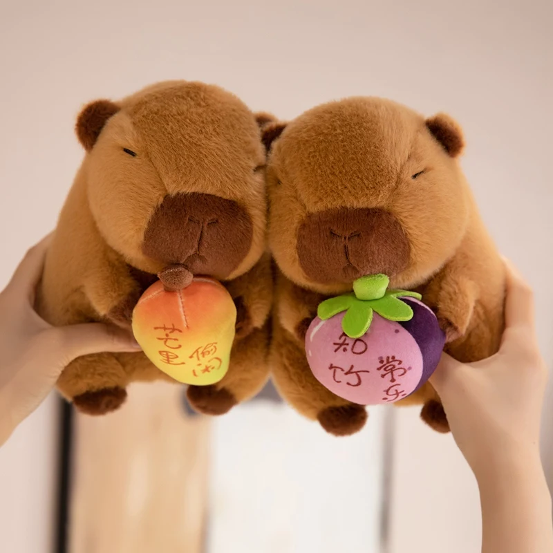 

Lovely Capybara Fruit Party Series Plush Toy Capybara Lucky Fruit Plush Doll Tomato,Eggplant,Mango Decor Kid Birthday Gift