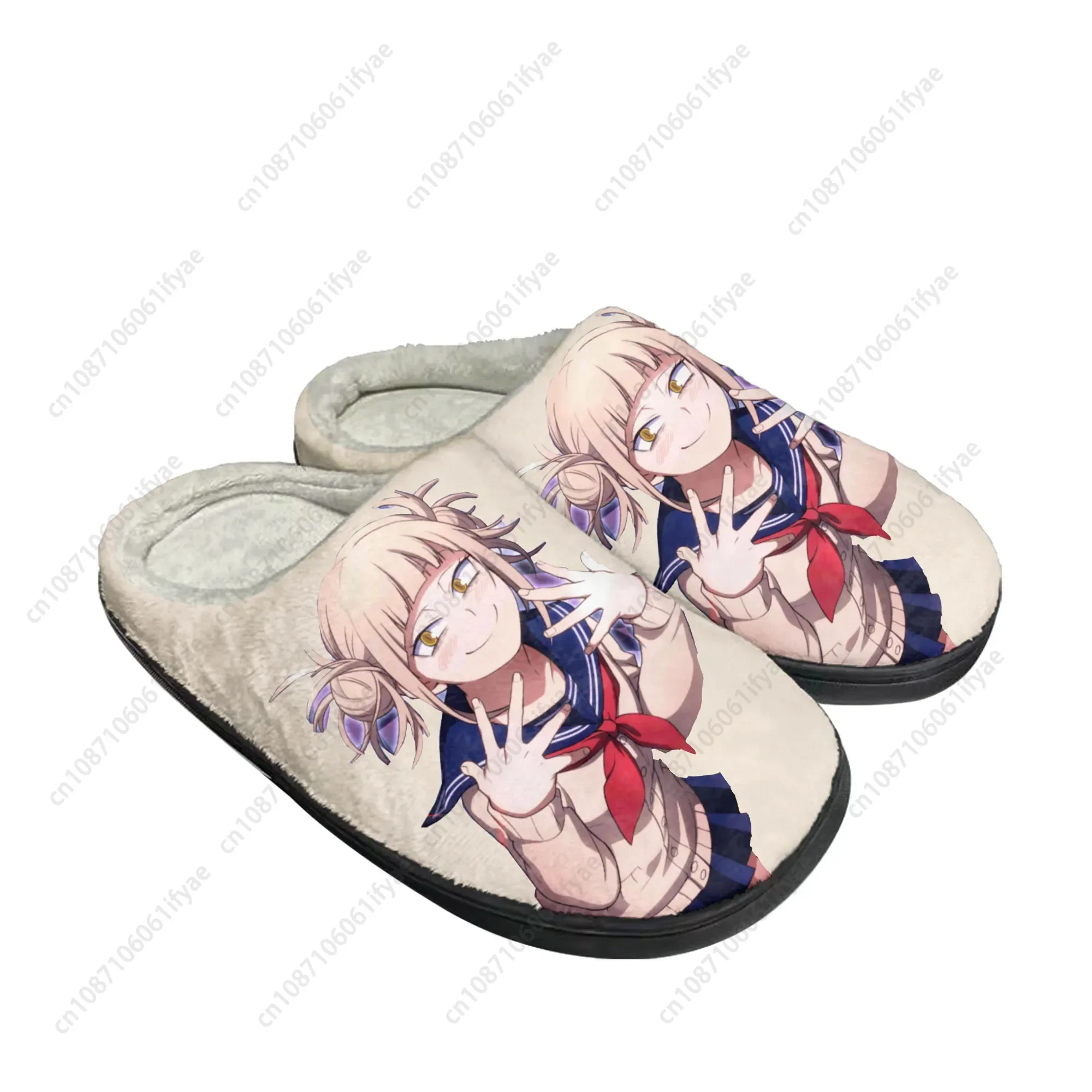

Himiko Toga Anime My Hero Academia Home Cotton Custom Slippers Mens Womens Sandals Plush Casual Keep Warm Shoes Thermal Slipper