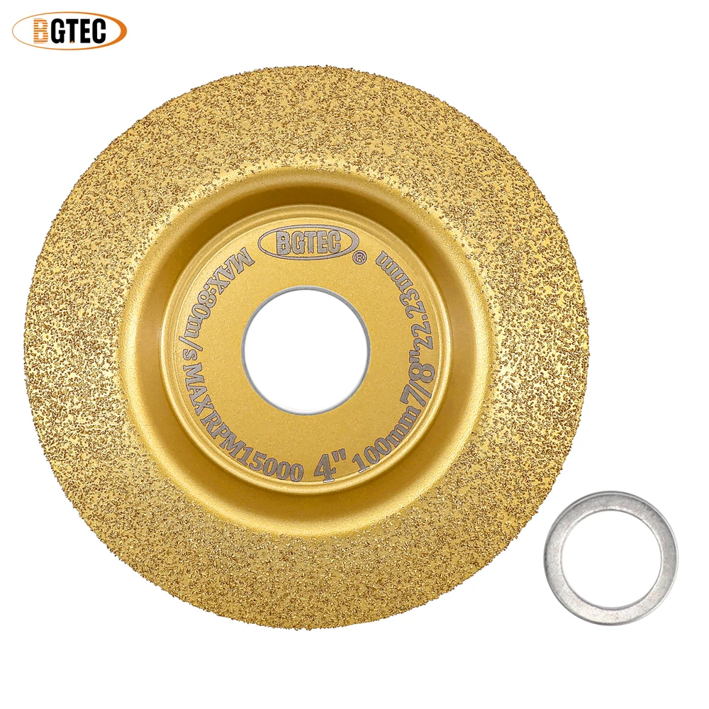 

BGTEC 1/2pcs Carbide Chip Woodworking Disk Bevel Dia100mm For wood Grinding Trimming Carving and Polishing Angle Grinder Dry Use