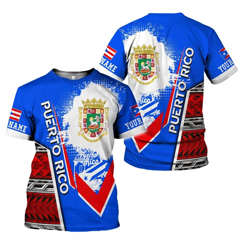 بورتوريكو العلم الجرافيك تي شيرت الرجال ثلاثية الأبعاد مطبوعة تي شيرت الأطفال قصيرة الأكمام التي شيرت بلايز الصيف كرة قدم رياضية تي شيرت #3