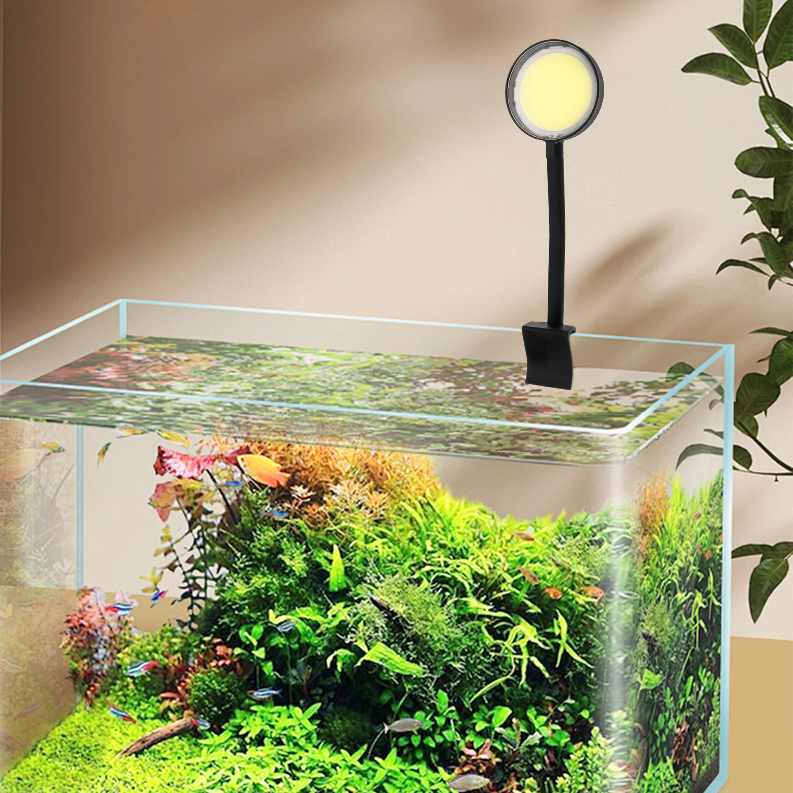 

Aquarium Fish Tank Light Mini LED USB Clip On Lighting for Plants Wear Resistant Low Power Easy Install Household Marine Lamp