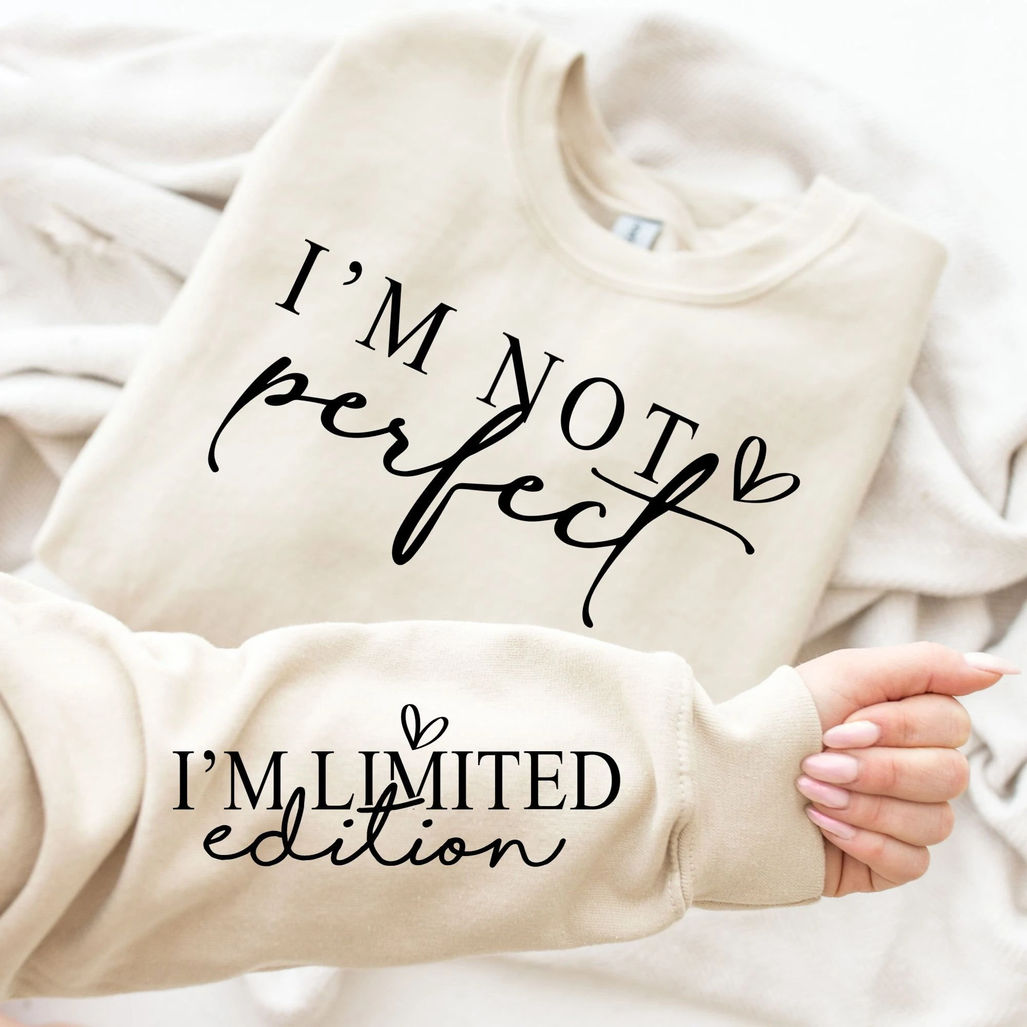 2024 Hot Sale Popular Summer Street Casual Female Comfort Tops I'm Not Perfect I'm Limited Edition Funny Slogan Women Sweatshirt