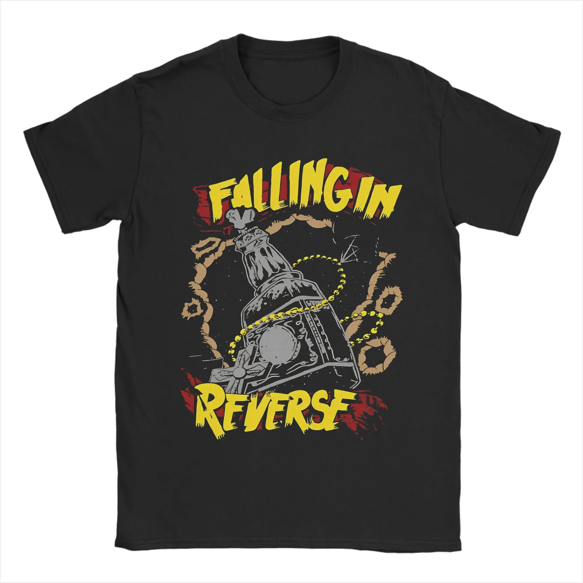 

Men's Rock Band Falling in Reverse Tour T Shirts Pure Cotton Tops Humorous Short Sleeve Crewneck Tee Shirt Plus Size T-Shirts