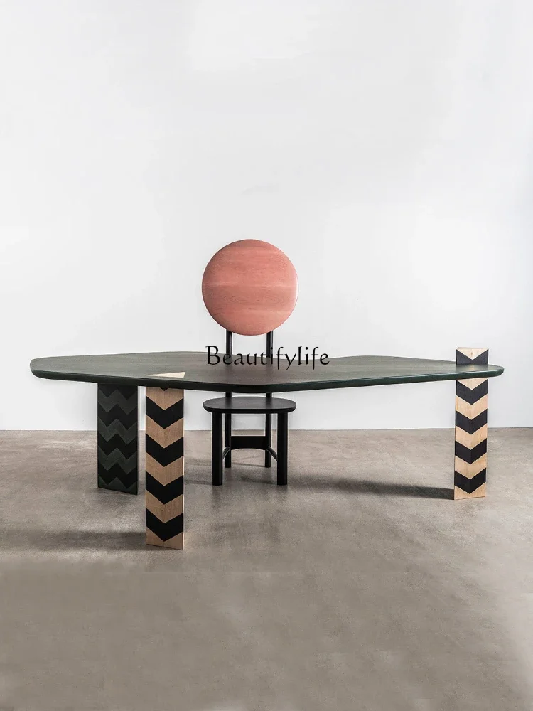 

ls 35Simple Modern Solid Wood Household Dining Table Silent Style Office Desk