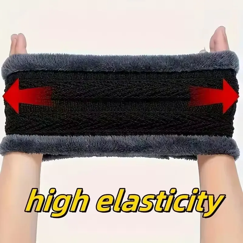 Winter Windproof Hat Scarf Gloves Three Piece Set for Men Outdoor Travel Fleece Wool Warm Knit Hat Cycling Sport Warm Cold Proof