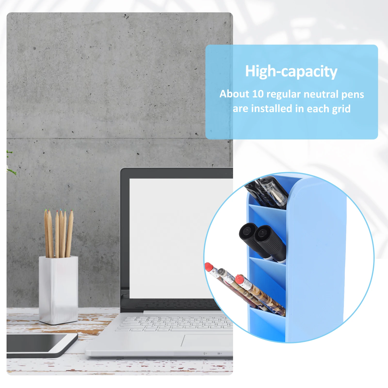 

2pcs Pen Holder Inclined Pencil Organizer Makeup Brush Holder Plastic Storage Box For Home Office Stationery Supplies