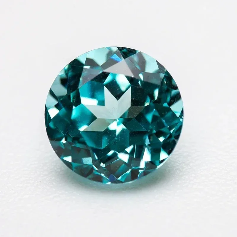 Par-Wholesale Selectable AGL Certificate New Lab Grown Paraiba Sapphire Round Shape 100 Faceted Cut Gemstone For DIY Jewelry Mak