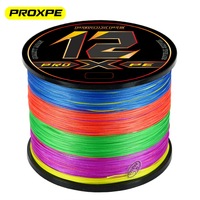 PROXPE 12 Strands Abrasion Resistant Braided Fishing Line 300M 500M 1000M Max Drag 100lb Smooth Pe Multifilament Carp Wire Pesca
