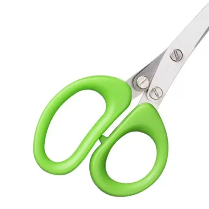 1pc Multi-functional Stainless Steel 3/5 Layer Kitchen Scissors Pepper Shredded Chopped Scallion Cutter Laver Cut Cooking Tool