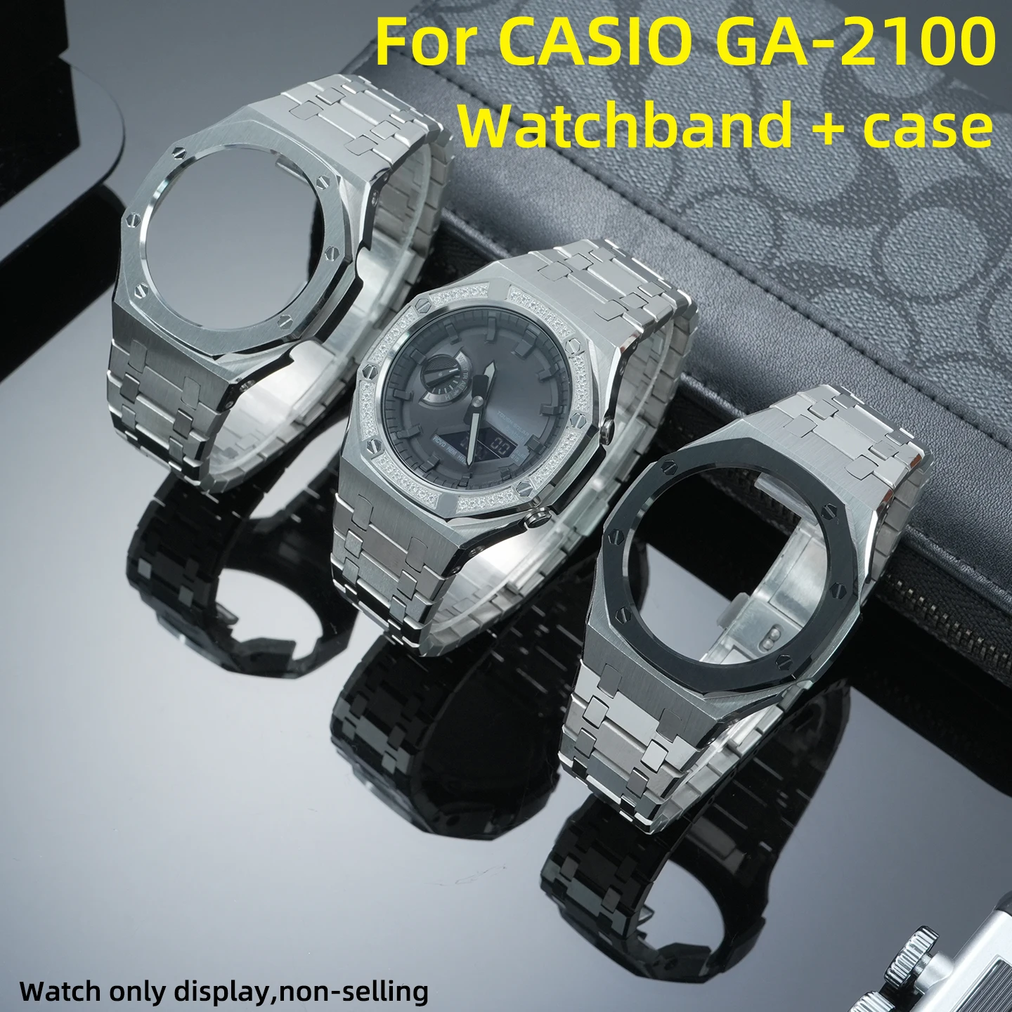 For Casio G-SHOCK GA2100 GA-B2100 Mod Kit Metal Case&Bands GA-2100 Royal Oak Style Steel Case Strap mod Refit Kit Accessories