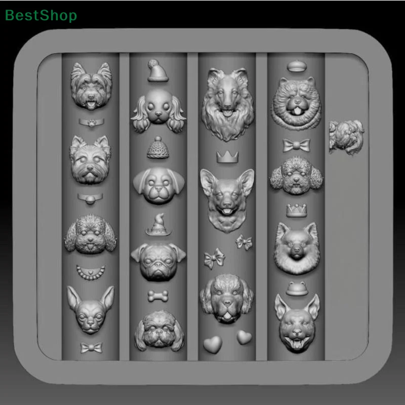🍄 3D Silikon Nägel Formen Relief Welpen Design DIY Nail Art Dekor Transparente Maniküre Vorlage