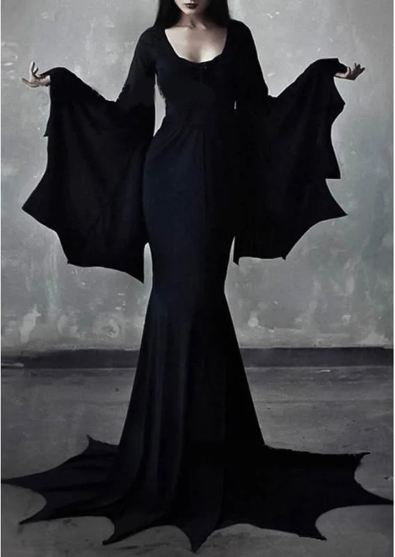 Autumn new Halloween party role-playing witch costume Gothic dress super long dress