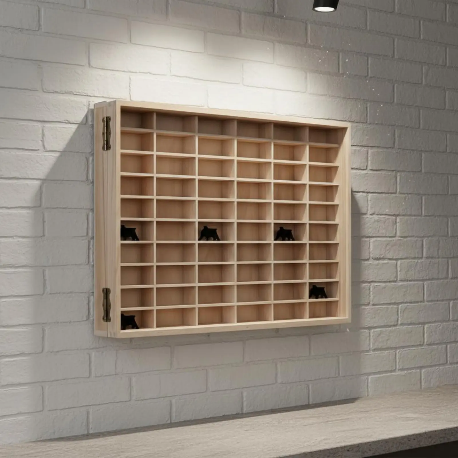 Mini Car Showcase Box Solid Wood Model Car Display Case Storage Furniture Large Capacity Wall Mounted for Bedroom