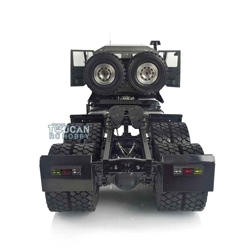 

JDM 1/14 Металлический 6X6 Пульт дистанционного управления Внедорожный тягач 26,5 дюймов 2-скоростная коробка передач Дифференциальные оси Металлическое шасси Без батареи