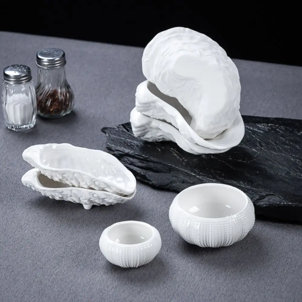 Tableware Ceramic Oyster Plate Exquisite Creative Storage Dish Multi-Function Irregular Dessert Tray Festival
