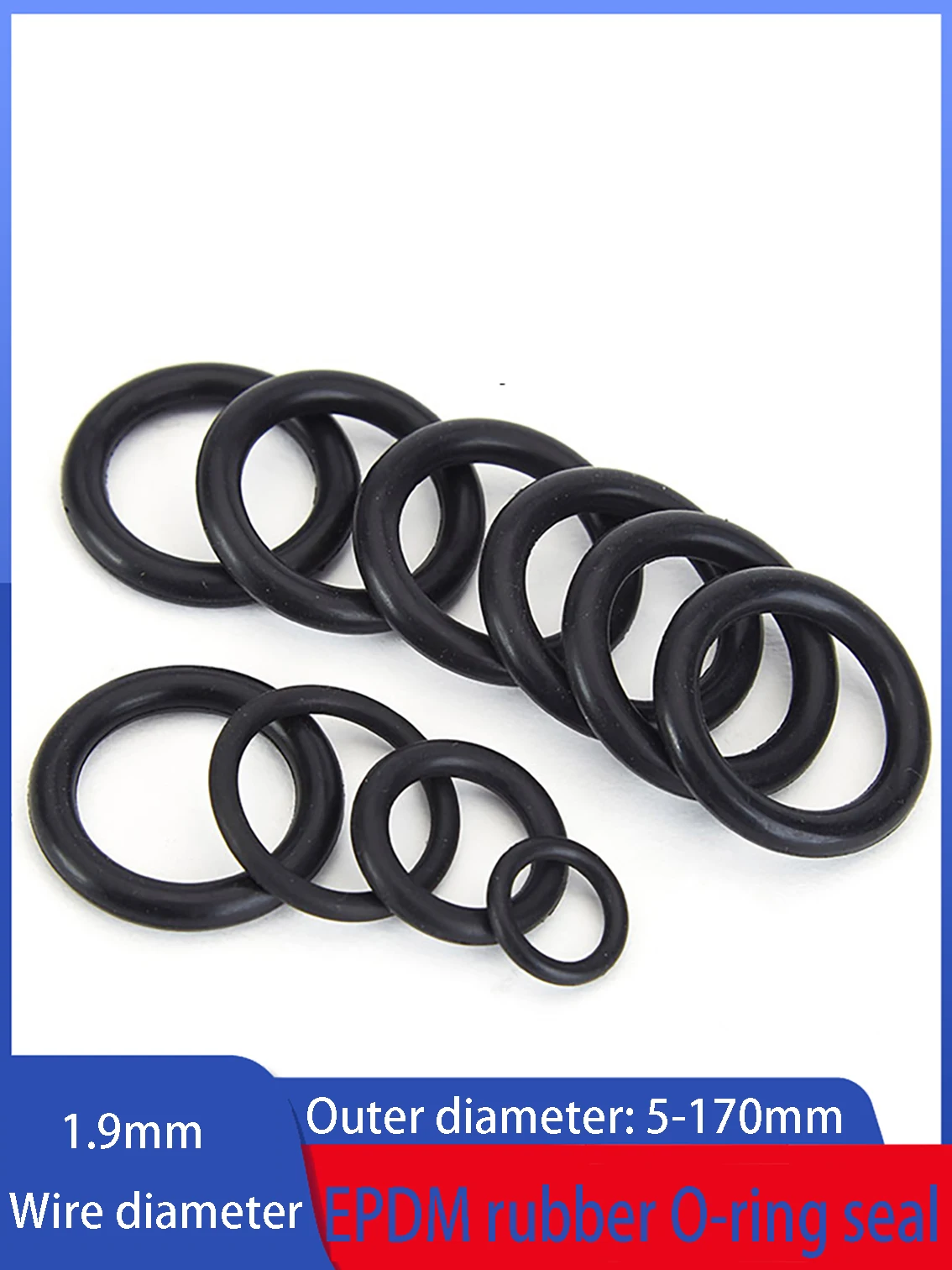 20PCS Black CS 1.9mm EPDM O-ring Automotive Rubber O-ring Corrosion And Oil Resistant Gasket Outer Diameter 5mm-170mm