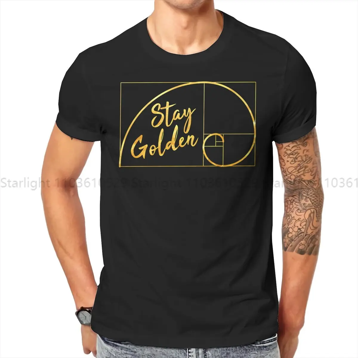 Fibonacci Sequence Golden Ratio Man TShirt Stay Golden Ratio Fashion T Shirt Original Sweatshirts New Trend