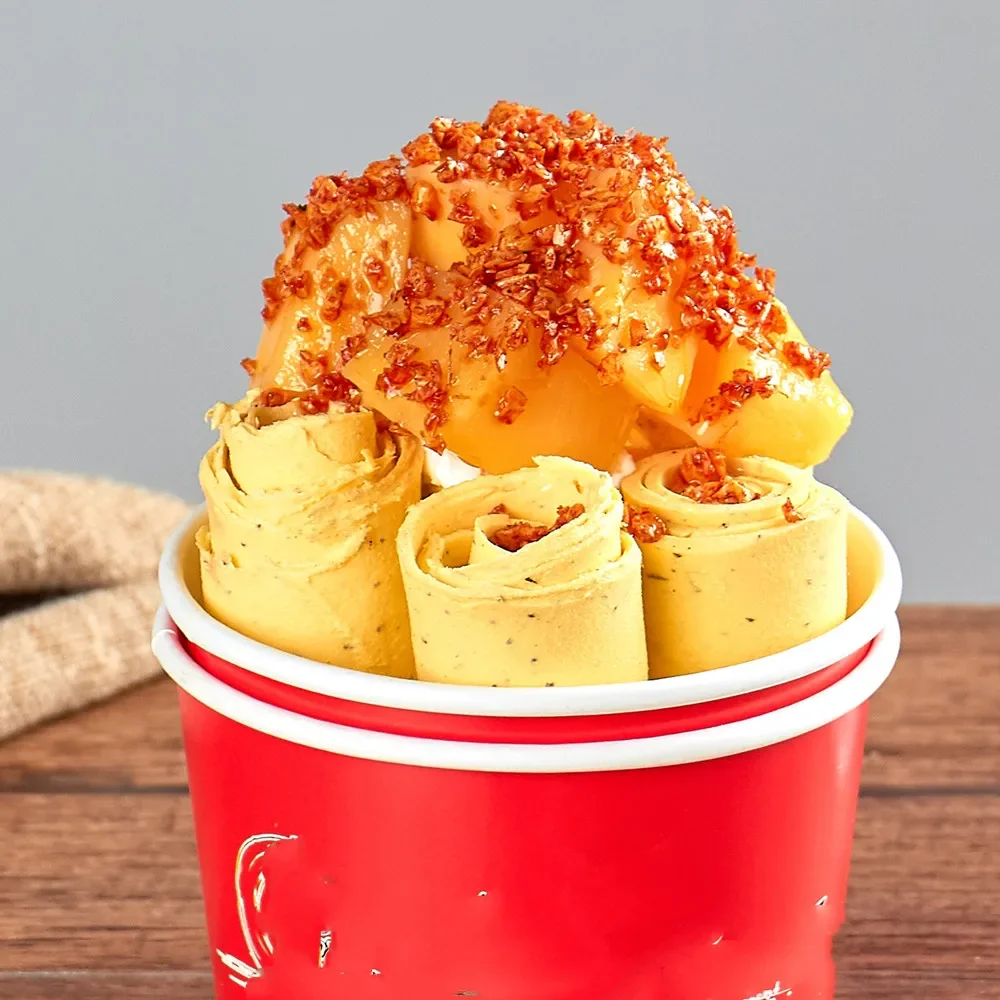 Simulation ice cream model fried yogurt model yogurt roll fake fried ice cream fake fruit fried ice cream roll model